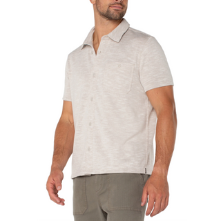 Men's Short-Sleeve Button-Up Knit Shirt