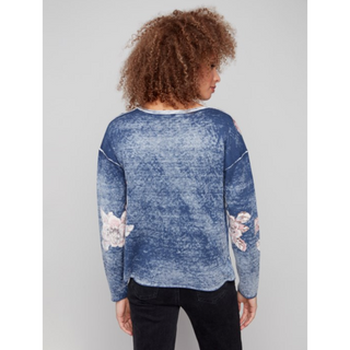 Reversible Floral V-Neck Sweater - dolly mama boutique