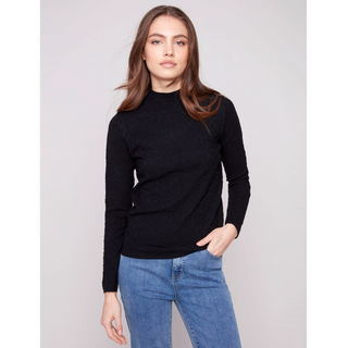 Textured Mock-Neck Sweater