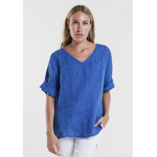 Lula V-Neck Side Seam Top - dolly mama boutique
