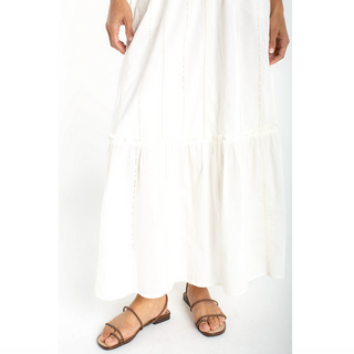 Embroidered Pull-On Maxi Skirt