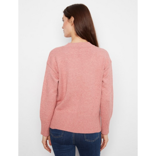 Drop-Shoulder V-Neck Sweater
