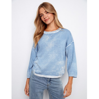 Reverse-Print Sweater - dolly mama boutique