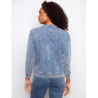 Flower Applique Sweatshirt - dolly mama boutique