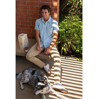 Short-Sleeve Knit Button-Up Shirt