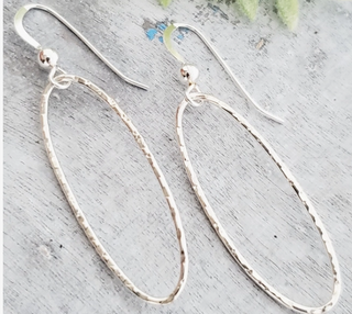 Silver Large Oval Earring