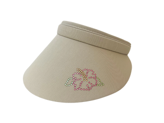 Bridgitte Clip On Visor with Crystal Hibiscus Flower - dolly mama boutique
