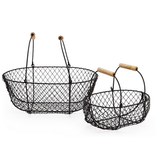 French Wire Basket W/Handles