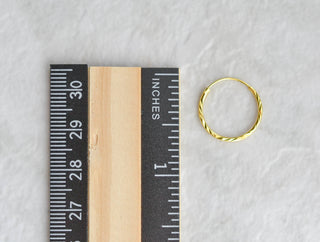 Gold Diamond Cut Endless Hoops - 16mm - view 3