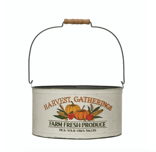 "Harvest Gatherings" Metal Bucket - dolly mama boutique