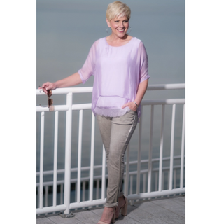 Adriana Double Raw-Edge Top