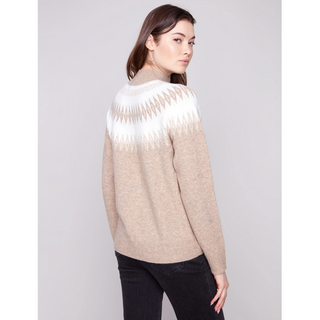 Mock-Neck Jacquard Sweater