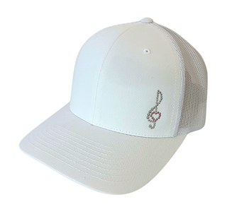 Kourtney Trucker Hat with Crystal Music Note & Heart