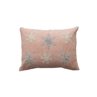 Beaded Snowflake Lumbar Pillow