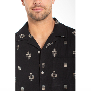 Novelty Weave Button-Up Shirt - dolly mama boutique