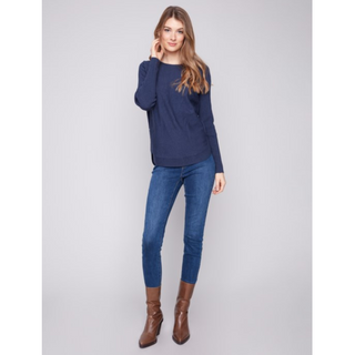 Boatneck Sweater with Pockets - dolly mama boutique