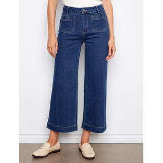Stretch Denim Crop Flare Pocket Pant - dolly mama boutique