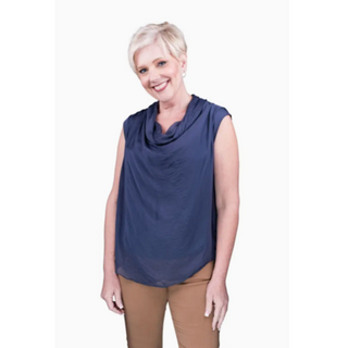 Sarita Drape-Neck Top - dolly mama boutique