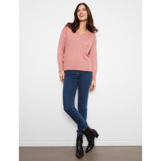 Drop-Shoulder V-Neck Sweater