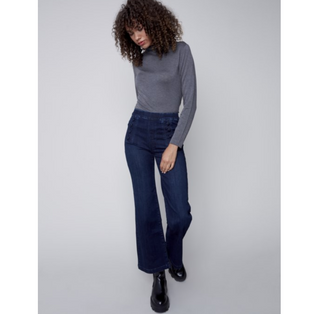 Pull-On Denim Sailor Pants