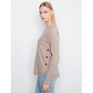 Boatneck Sweater with Side Buttons
