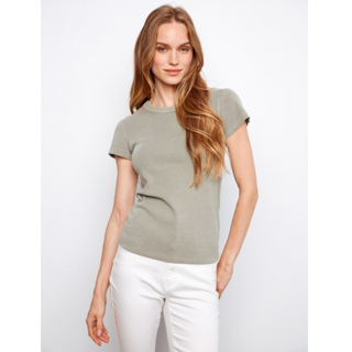Ribbed Crewneck Tee - dolly mama boutique