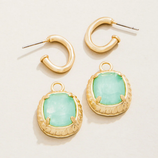Karina Oval Drop Hoop Earrings