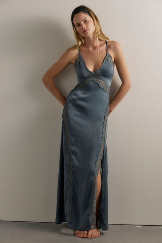 Some Kind Of Love Maxi Slip Dress - Storm Water