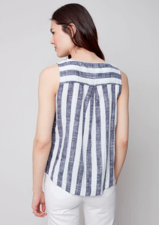 Side-Button Linen Tank - dolly mama boutique