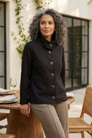 Habitat Luxe Ponte City Jacket in Black, back view