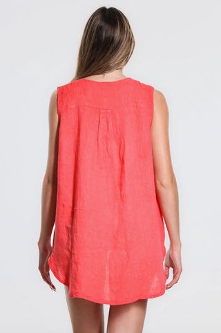 Oksana Hi-Low Linen Tank - dolly mama boutique