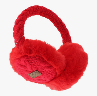 Cable-Knit Faux Fur Earmuff - dolly mama boutique