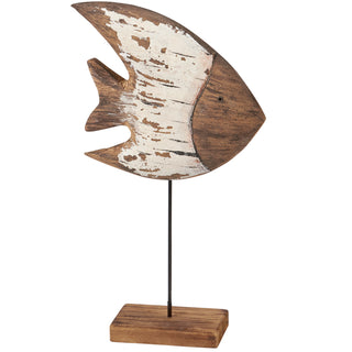 Wooden butterfly fish on stand