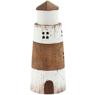 Small rustic white wooden lighthouse by Primitives by Kathy