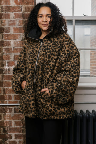 Shannon Passero Roxie Reversible Jacket on model, front view