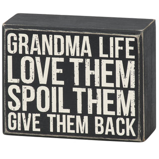 Grandma Life box sign