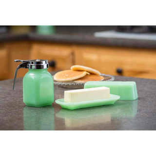 Jadeite Glass Butter Dish - dolly mama boutique