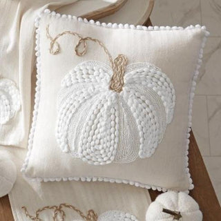 Embroidered Pumpkin Pillow