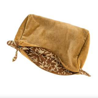 Block-Print Lined Velvet Pouch