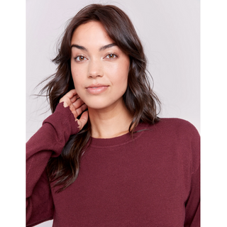 Crew-Neck Ripped Edge Plushy Sweater