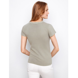 Ribbed Crewneck Tee - dolly mama boutique