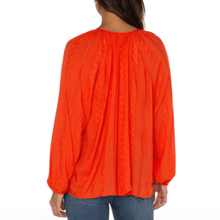Long-Sleeved Shirred Blouse - dolly mama boutique