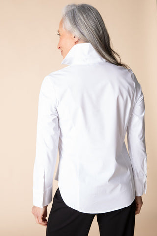 Habitat Knit Mix Shirt in White, back view