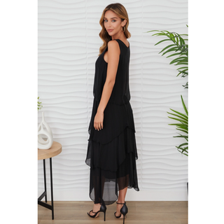 Tiered Silk Dress