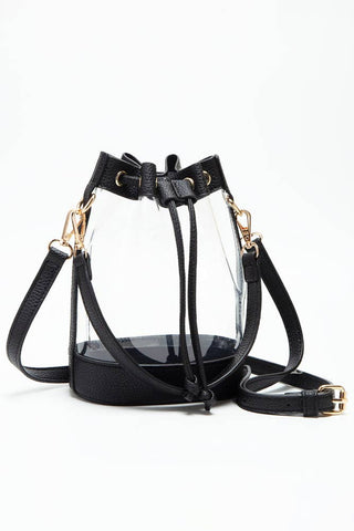 Clear Stadium Bucket Bag - Black
