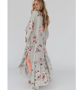Floral Free Flow Duster - dolly mama boutique