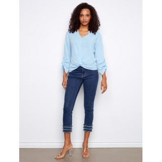 Long-Sleeve Roll-Up Top - dolly mama boutique