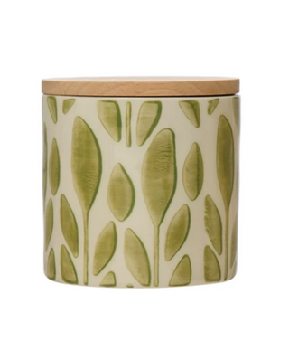 Stoneware Jar with Bamboo Lid - dolly mama boutique