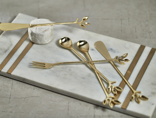 Leaves Cocktail Spoons Gold IN-7313 - dolly mama boutique