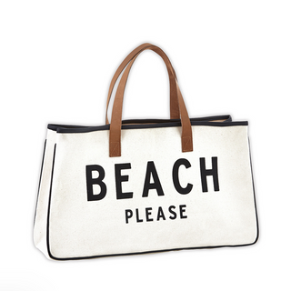 "Beach Please" Canvas Tote